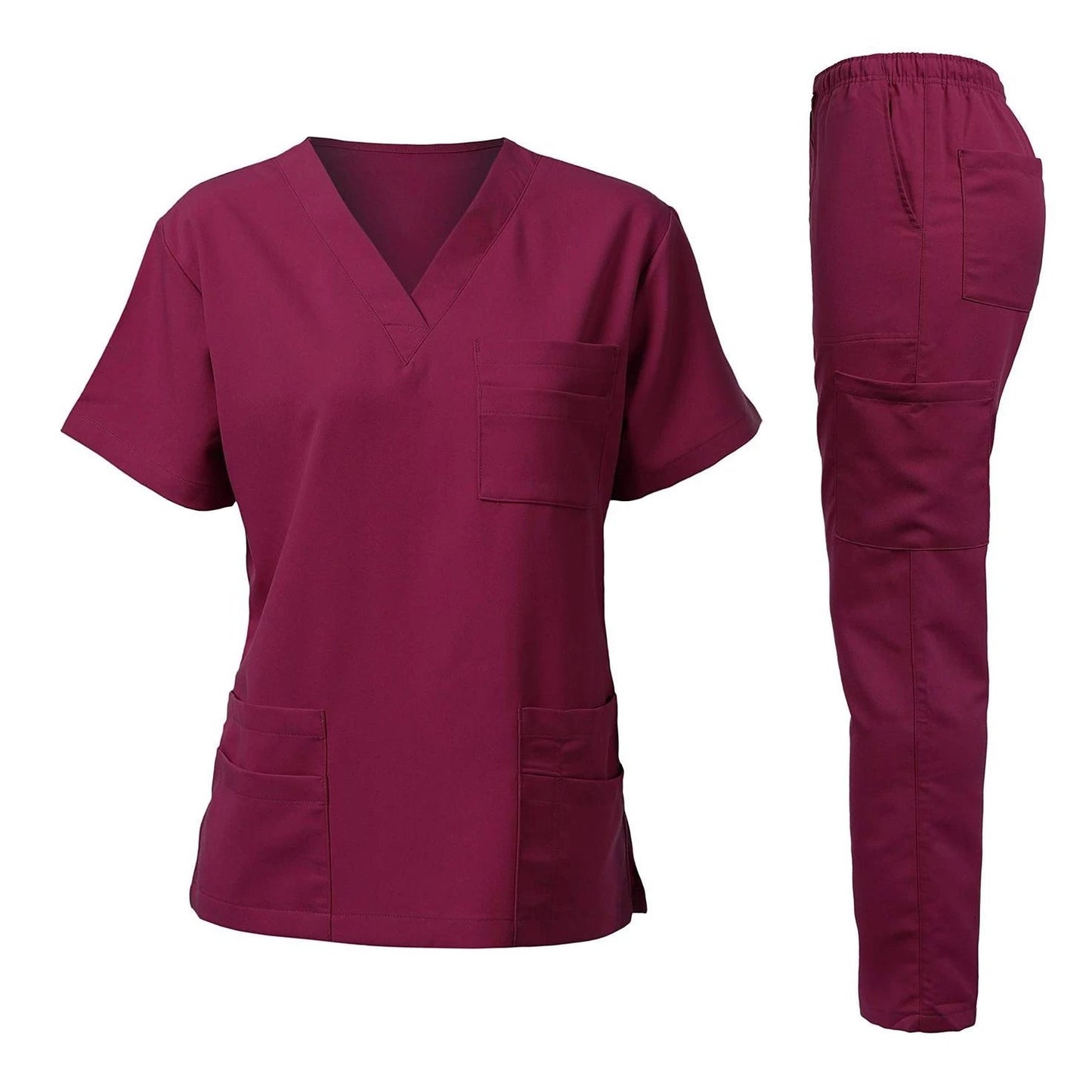 Washable Anti-Wrinkle Soft Fabric Nursing Scrubs Set for Women - Hospital Uniform Medical Jogger Tops for Nurses - Healthcare Vibes
