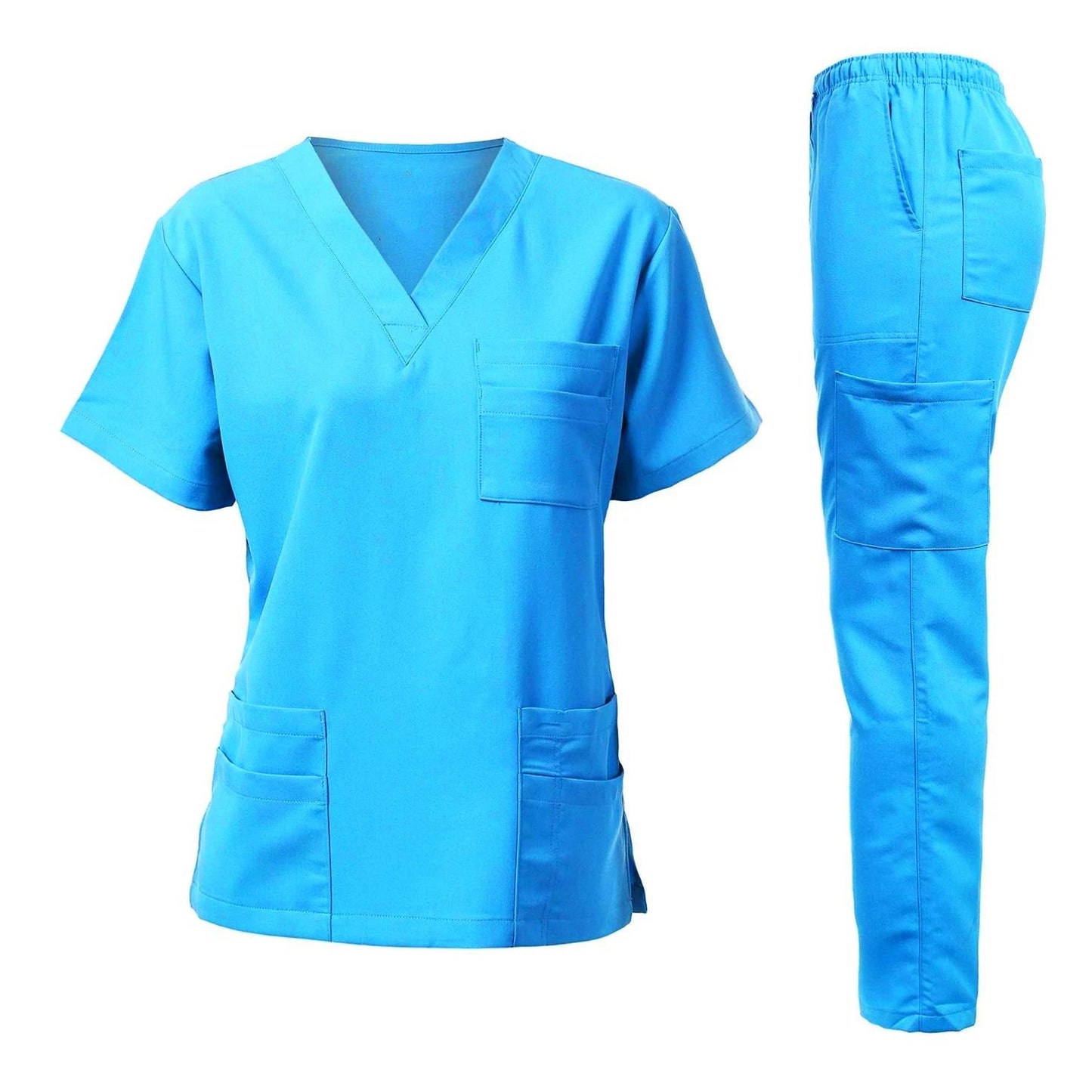 Washable Anti-Wrinkle Soft Fabric Nursing Scrubs Set for Women - Hospital Uniform Medical Jogger Tops for Nurses - Healthcare Vibes