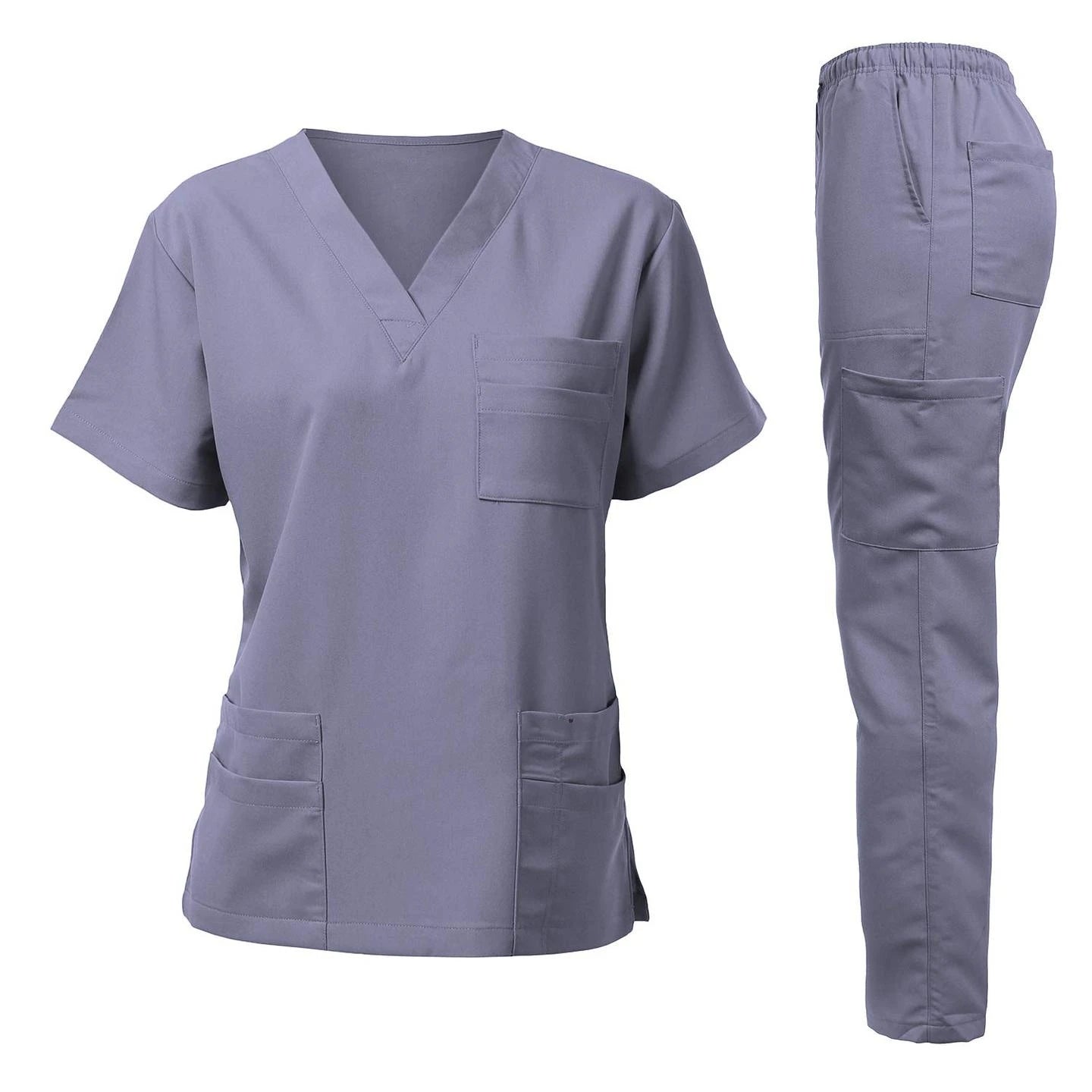 Washable Anti-Wrinkle Soft Fabric Nursing Scrubs Set for Women - Hospital Uniform Medical Jogger Tops for Nurses - Healthcare Vibes