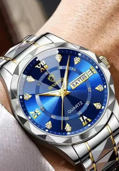 BINBOND Top Brand Luxury Fashion Quartz Watch, Mens, Waterproof, Stainless Steel Quartz Wristwatch - Healthcare Vibes