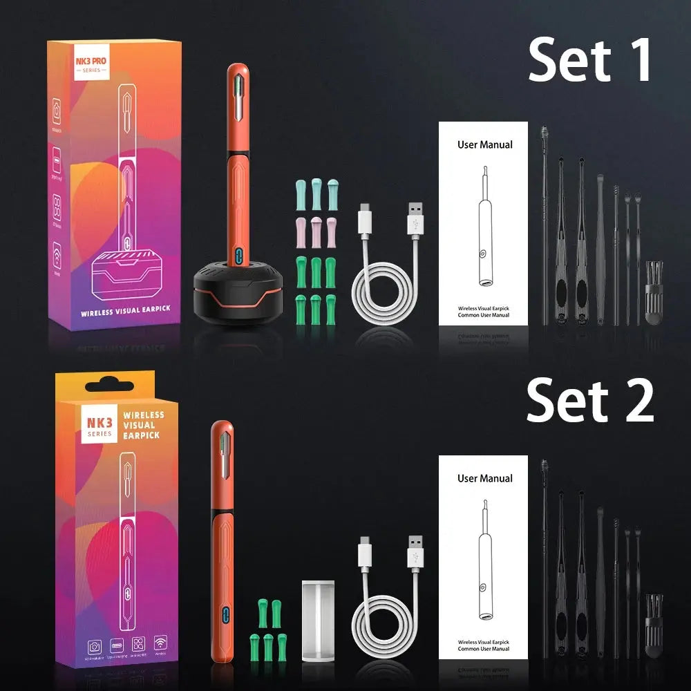 Camera Otoscope Earpick Set, USB C Charging Endoscope - Healthcare Vibes