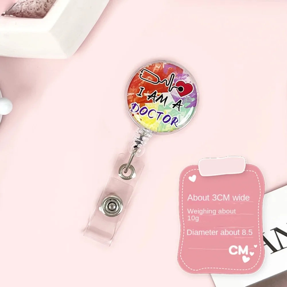Easy To Pull Buckle Nurse Retractable Badge Reel ID Card Accessories Fashion Nurse ID Card Clips Simplicity Cute