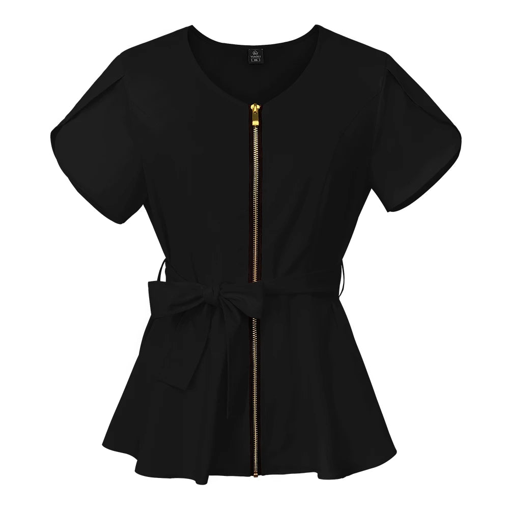 Short Sleeve Women's Scrub Tops for Work Medical Uniforms for Surgery - Healthcare Vibes