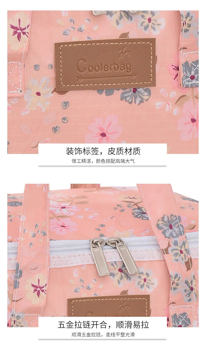 Portable Lunch Bag New Thermal Insulated Lunch Box Tote Cooler Functional Handbag Student Bento Pouch School Food Storage Bags