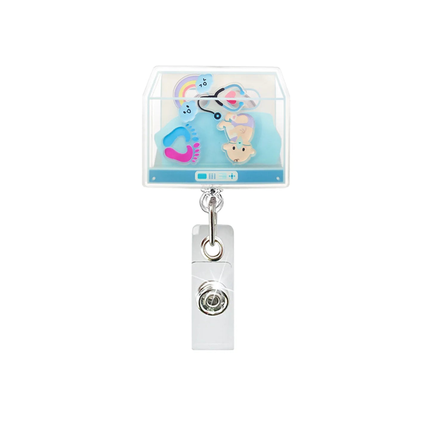 Badge Reel Lightweight Retractable Badge Clip Id Card Holder Compact Nurse Id Holder For Hospitals Doctors Exhibitions Nursery Box