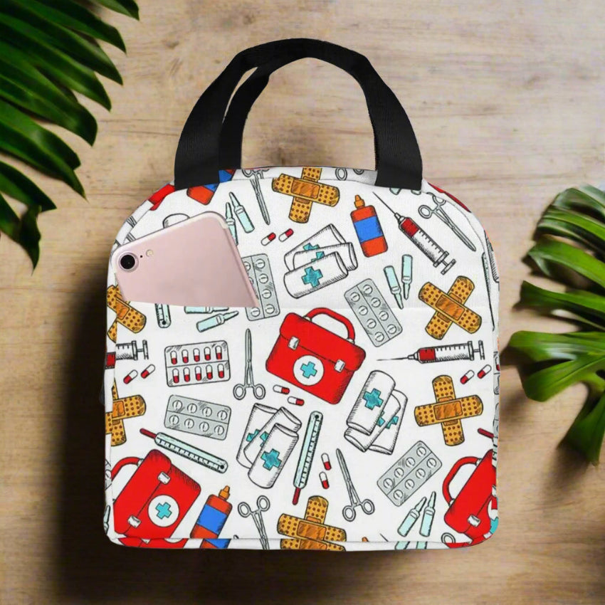 Portable Lunch Bag with Cartoon Nurse Design | Thermal Insulated Tote Cooler for Bento, School, and Food Storage 6