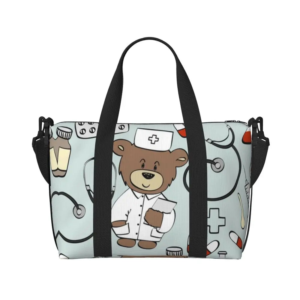 Custom Proud To Be A Nurse Grocery Shopping Tote Bag Women Big Capacity Health Care Nursing Gym Beach Travel Bags