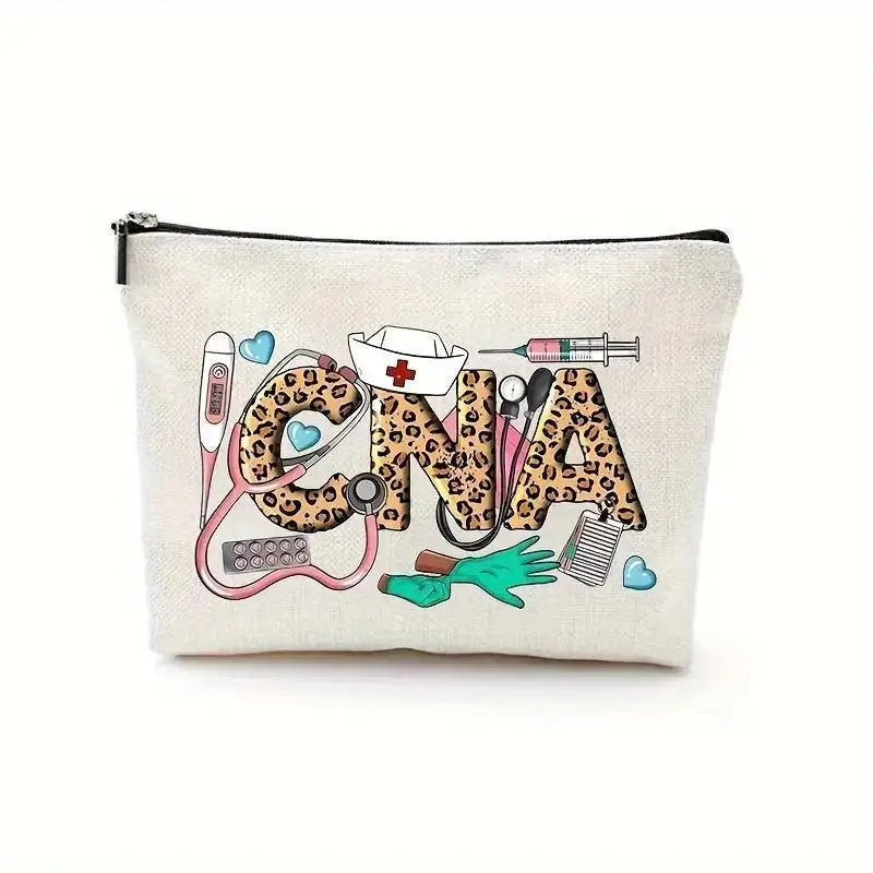 Nurse makeup bag gift, nurse zipper bags, waterproof linen makeup bags, storage bag, nurse gift - Healthcare Vibes