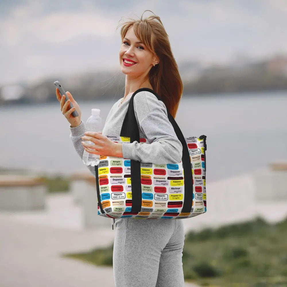 Custom Proud To Be A Nurse Grocery Shopping Tote Bag Women Big Capacity Health Care Nursing Gym Beach Travel Bags