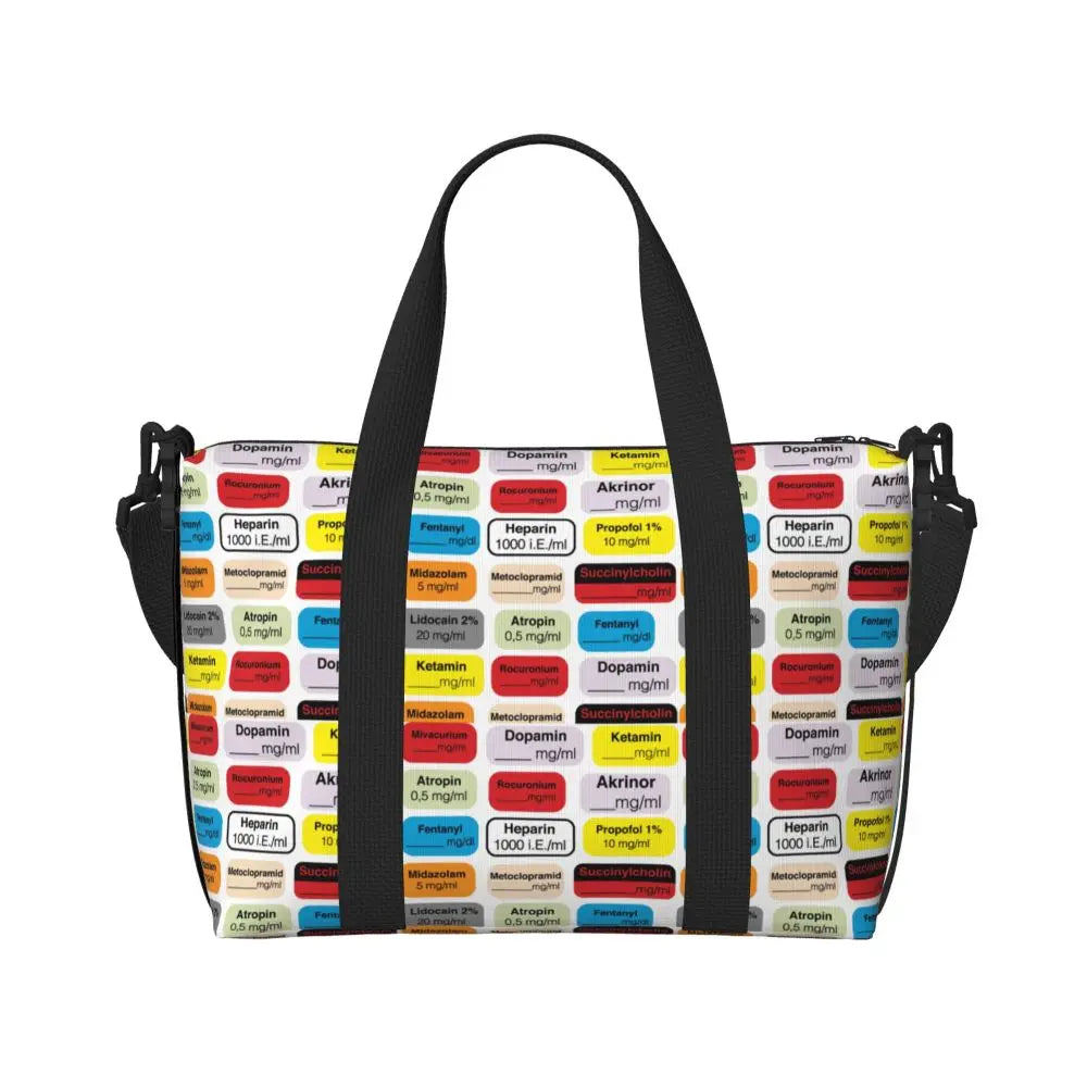 Custom Proud To Be A Nurse Grocery Shopping Tote Bag Women Big Capacity Health Care Nursing Gym Beach Travel Bags