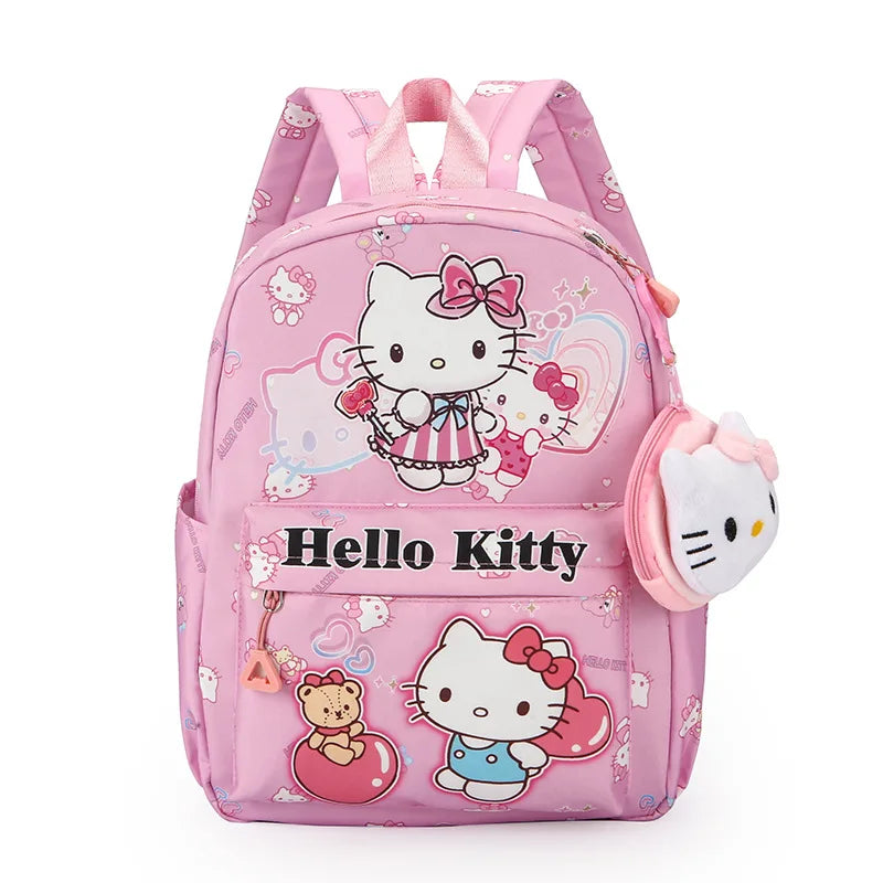 BACK TO SCHOOL: Kuromi,Hello Kitty, Cinnamoroll Backpack Featuring Coin Purse, Sanrio Cartoon Schoolbag Hello Kitty