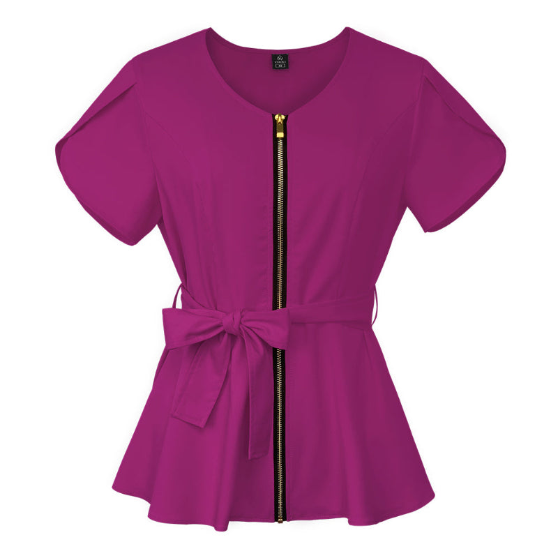 Short Sleeve Women's Scrub Tops for Work Medical Uniforms for Surgery - Healthcare Vibes