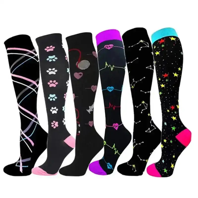 Unisex Compression Socks for Promoting Blood Circulation, Reducing Leg Pain, and Supporting oxygenation while on feet for long periods of time