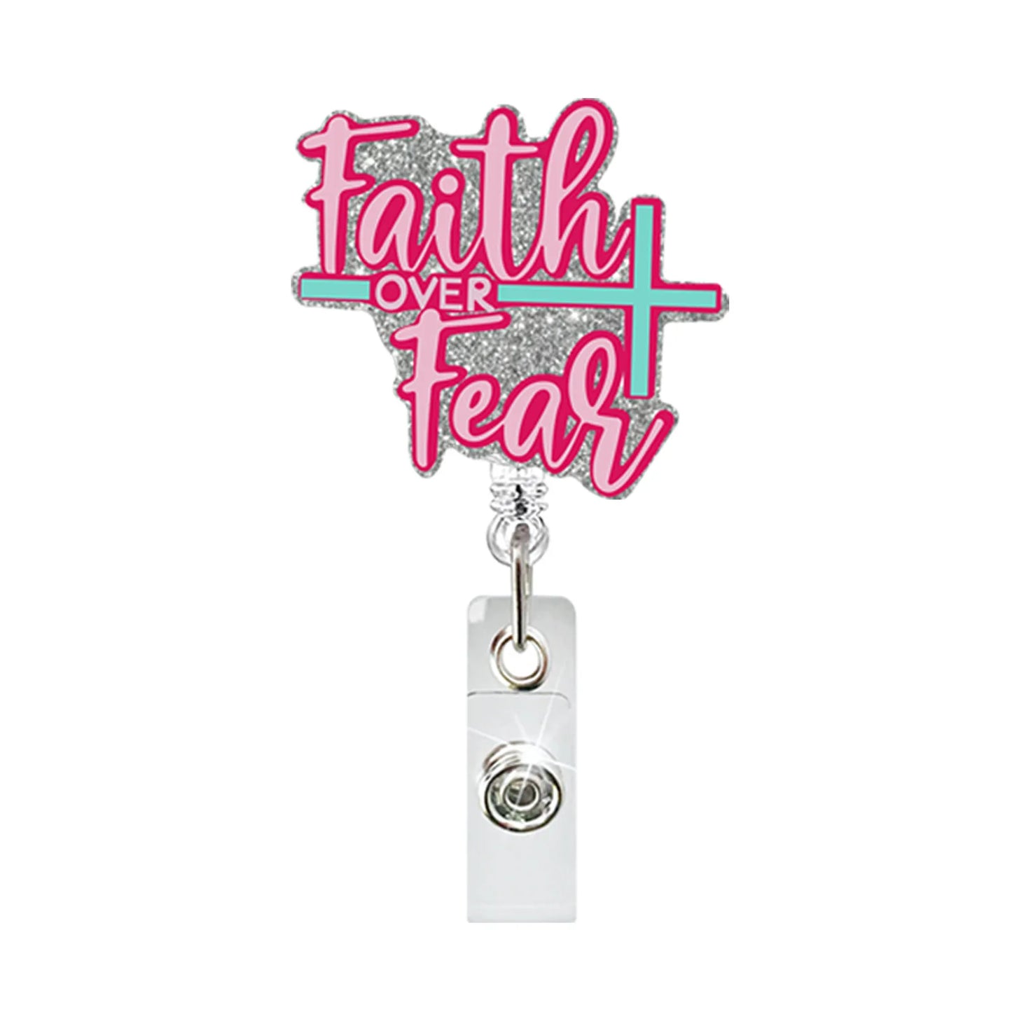 New Design 1 Piece Glitter Retractable Nurse Badge Reel Inspiring Phrase Name Tag ID Card Holder Lanyard School Office Supply 7