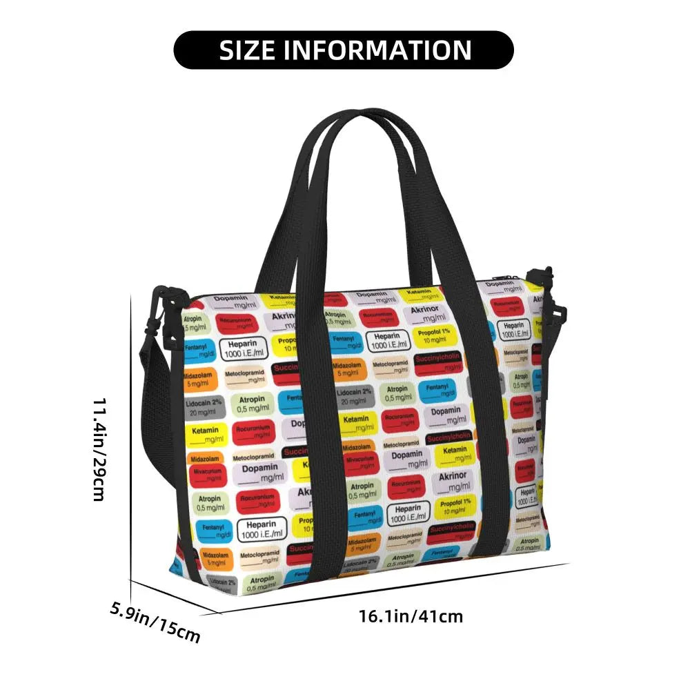 Custom Proud To Be A Nurse Grocery Shopping Tote Bag Women Big Capacity Health Care Nursing Gym Beach Travel Bags