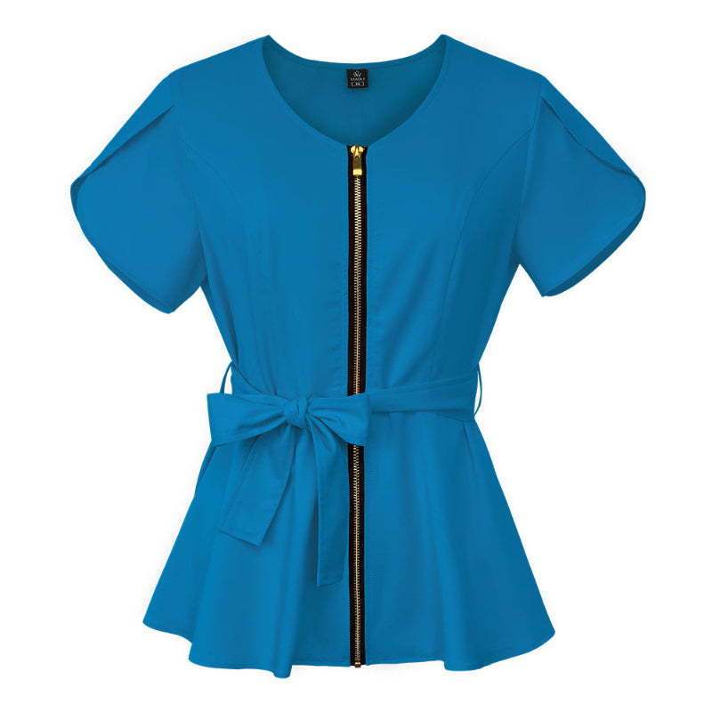 Short Sleeve Women's Scrub Tops for Work Medical Uniforms for Surgery - Healthcare Vibes