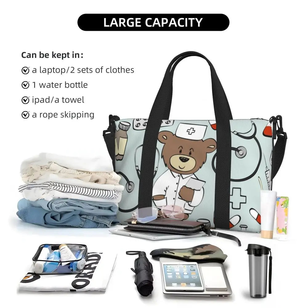 Custom Proud To Be A Nurse Grocery Shopping Tote Bag Women Big Capacity Health Care Nursing Gym Beach Travel Bags