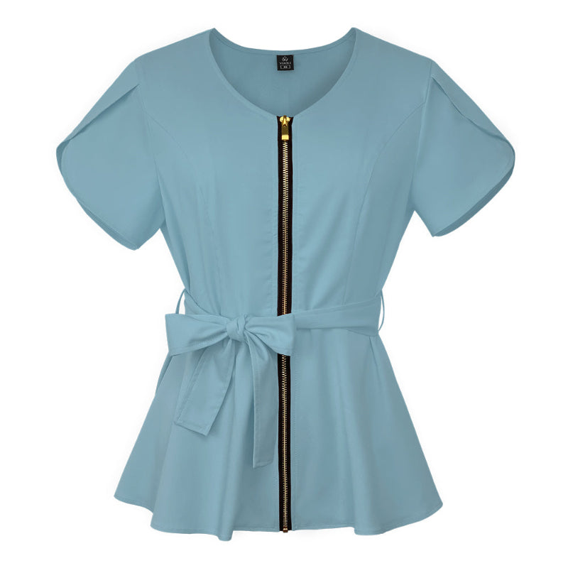 Short Sleeve Women's Scrub Tops for Work Medical Uniforms for Surgery - Healthcare Vibes