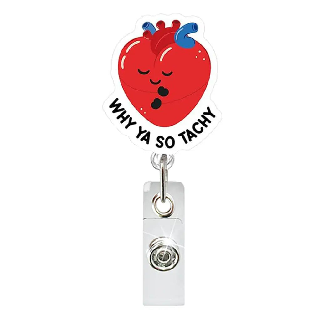 Badge Reel Lightweight Retractable Badge Clip Id Card Holder Compact Nurse Id Holder For Hospitals Doctors Exhibitions Heart2