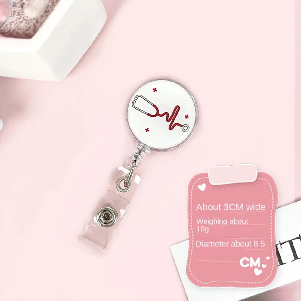 Easy To Pull Buckle Nurse Retractable Badge Reel ID Card Accessories Fashion Nurse ID Card Clips Simplicity Cute