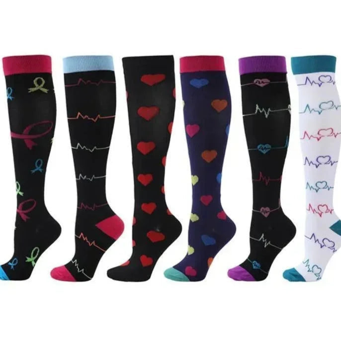 Men and Women Compression Socks for Promoting Blood-flow and Decreasing Leg Pain: Six Pairs