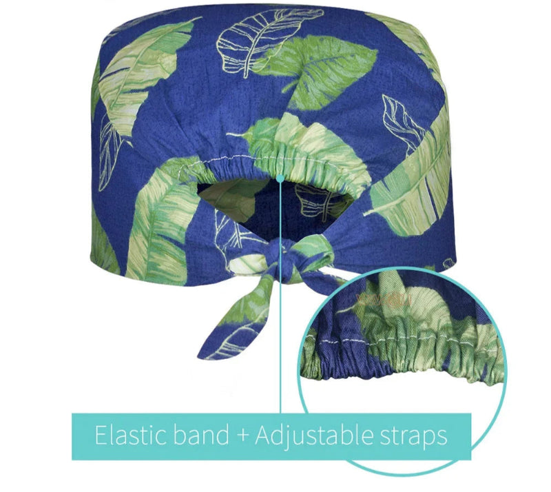 Check out these the Flower-Printed OR Caps! You know, because nothing says 'I'm a professional' like wearing a cap that looks like a garden party exploded on your head - Healthcare Vibes