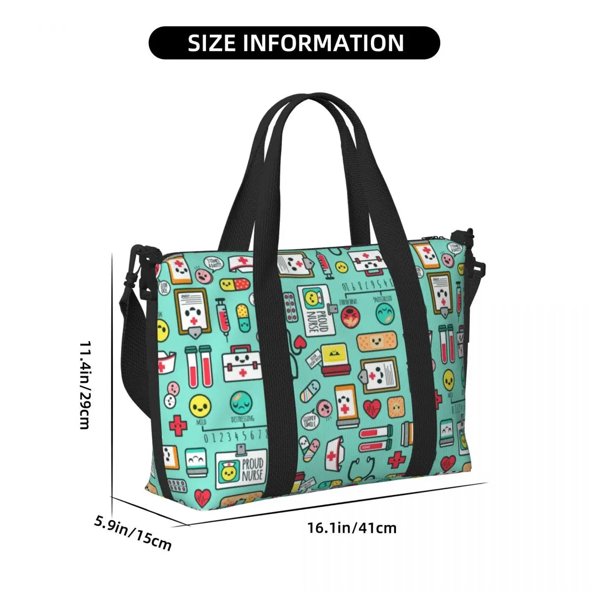 Custom Proud To Be A Nurse Grocery Shopping Tote Bag Women Big Capacity Health Care Nursing Gym Beach Travel Bags