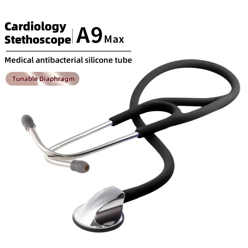 Carent Medical Professional Cardiology Stethoscope Diagnostic Stethoscope Master Cardiology Stethoscope For Nurse Health Care Black