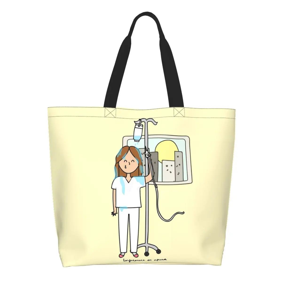 Custom Reusable Funny Nurse Shopping Bag Women Shoulder Canvas Tote Bag Portable Nursing Grocery Shopper Bags 9 50x40x15 cm