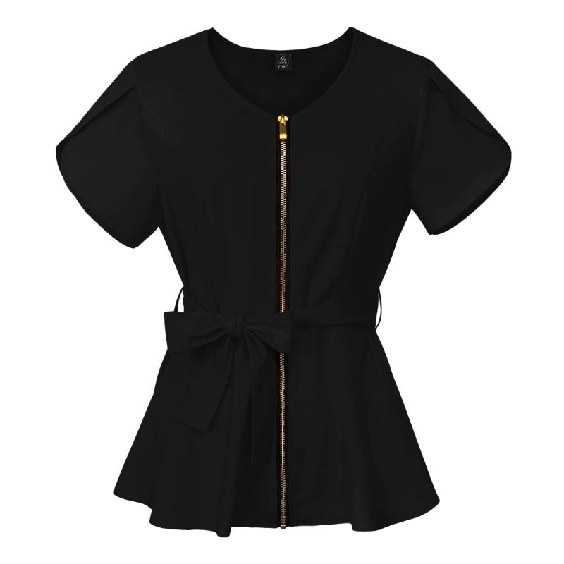 Short Sleeve Women's Scrub Tops for Work Medical Uniforms for Surgery - Healthcare Vibes