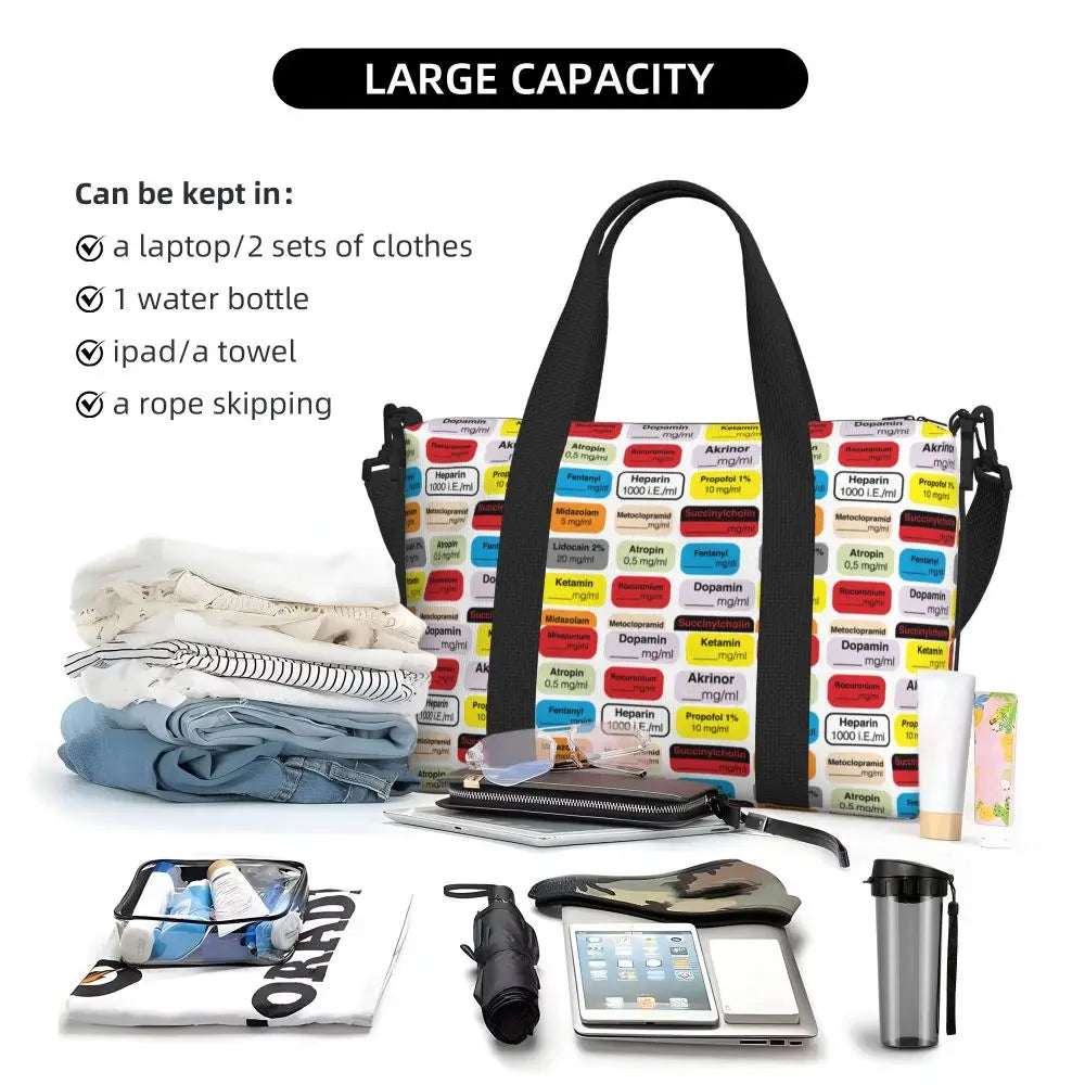 Custom Proud To Be A Nurse Grocery Shopping Tote Bag Women Big Capacity Health Care Nursing Gym Beach Travel Bags