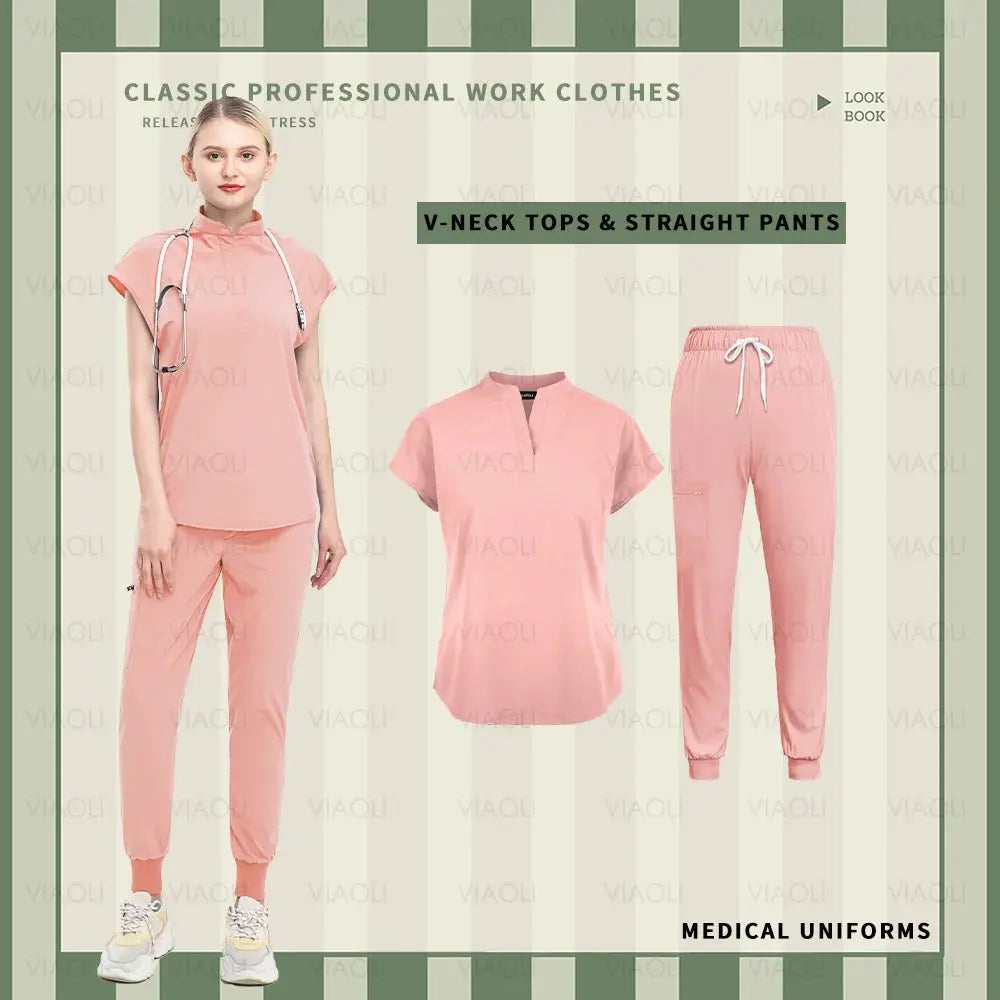Solid Scrubs for Nurses, Doctors, and Techs. Top and Bottom Medical Scrubs Sets - Healthcare Vibes