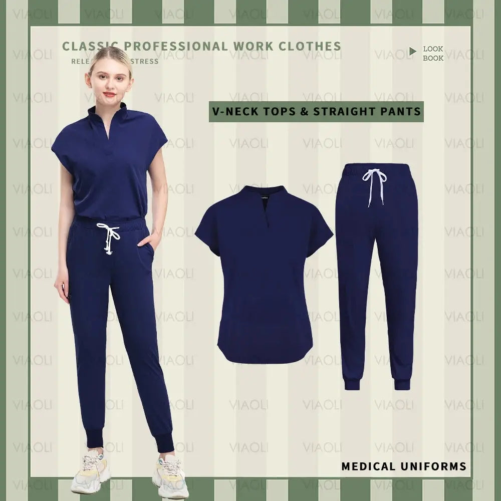 Solid Scrubs for Nurses, Doctors, and Techs. Top and Bottom Medical Scrubs Sets - Healthcare Vibes