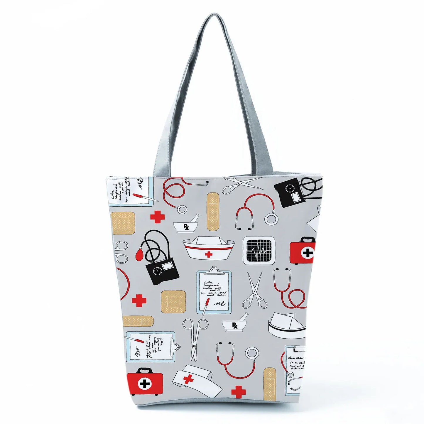 Fashion Tote Customized Cartoon Dentist Nurse Shoulder Bag Eco Reusable Shopping Bag Ladies Handbags for Women Casual Portable - Healthcare Vibes
