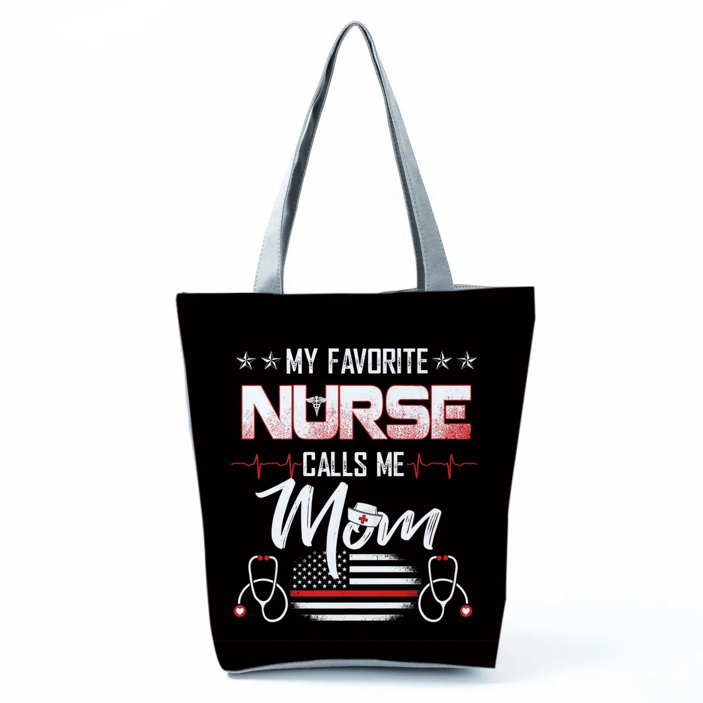Fashion Tote Customized Cartoon Dentist Nurse Shoulder Bag Eco Reusable Shopping Bag Ladies Handbags for Women Casual Portable - Healthcare Vibes