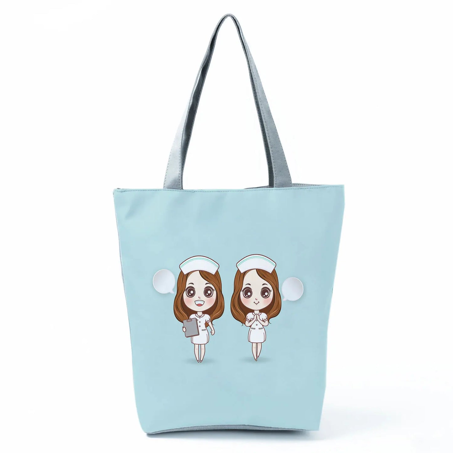 Fashion Tote Customized Cartoon Dentist Nurse Shoulder Bag Eco Reusable Shopping Bag Ladies Handbags for Women Casual Portable - Healthcare Vibes