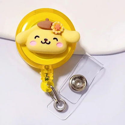 Anime Sanrio Hello Kitty Badge Reel Retractable ID Badge Holder With 360 Rotating Alligator Clip Nurse Name Credential Holder - Healthcare Vibes
