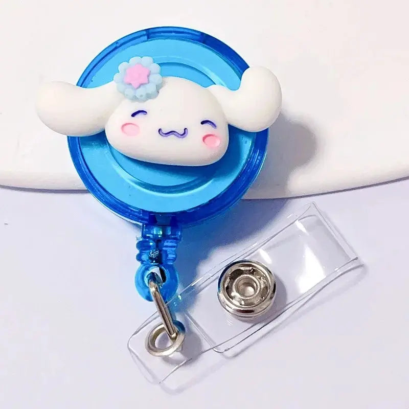 Anime Sanrio Hello Kitty Badge Reel Retractable ID Badge Holder With 360 Rotating Alligator Clip Nurse Name Credential Holder - Healthcare Vibes