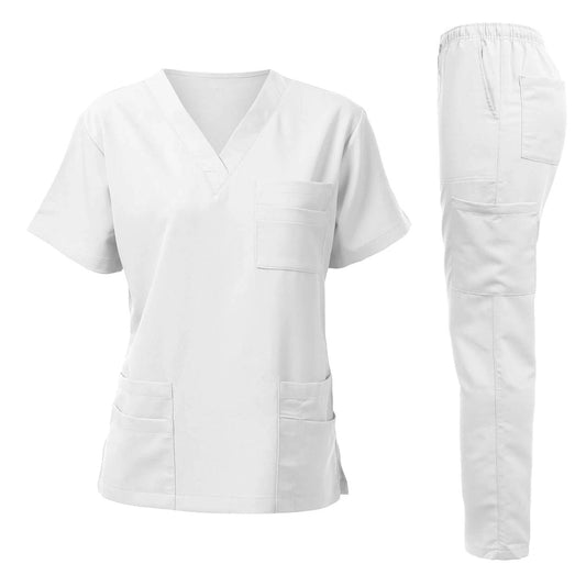 Washable Anti-Wrinkle Soft Fabric Nursing Scrubs Set for Women - Hospital Uniform Medical Jogger Tops for Nurses - Healthcare Vibes