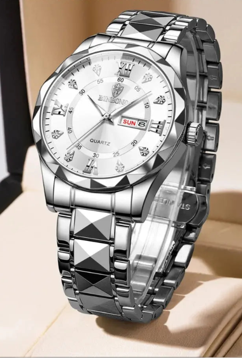 BINBOND Top Brand Luxury Fashion Quartz Watch, Mens, Waterproof, Stainless Steel Quartz Wristwatch - Healthcare Vibes
