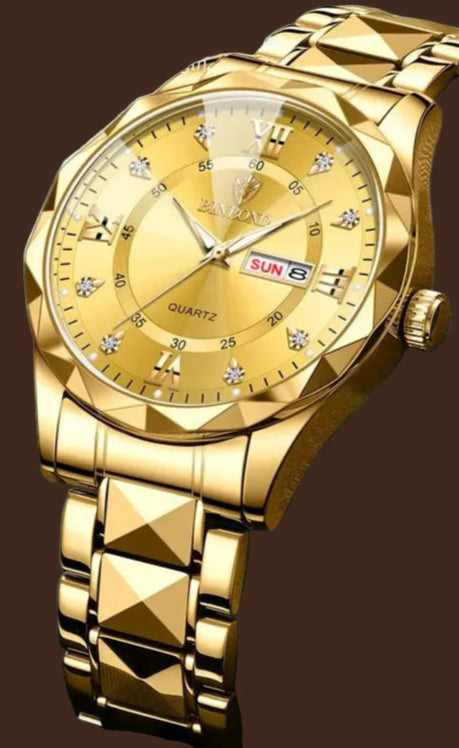 BINBOND Top Brand Luxury Fashion Quartz Watch, Mens, Waterproof, Stainless Steel Quartz Wristwatch - Healthcare Vibes
