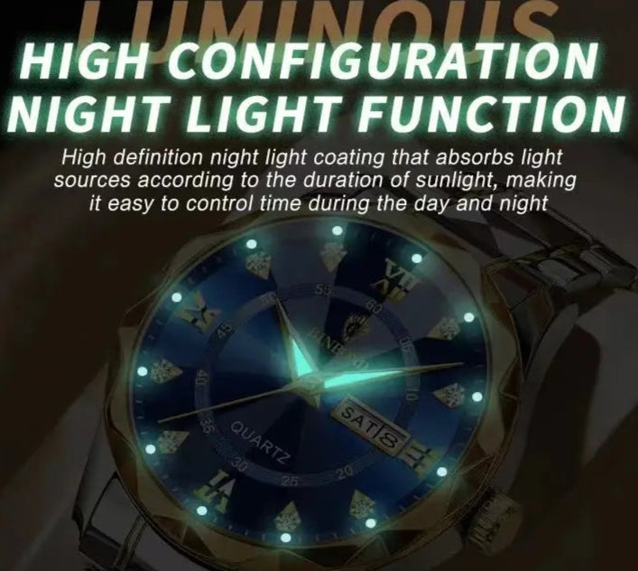BINBOND Top Brand Luxury Fashion Quartz Watch, Mens, Waterproof, Stainless Steel Quartz Wristwatch - Healthcare Vibes