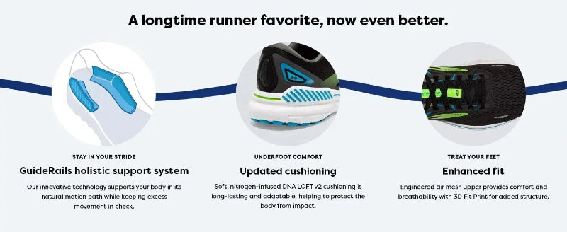 Brooks Men’s Adrenaline GTS 23 Marathon Special Running Shoes - Healthcare Vibes