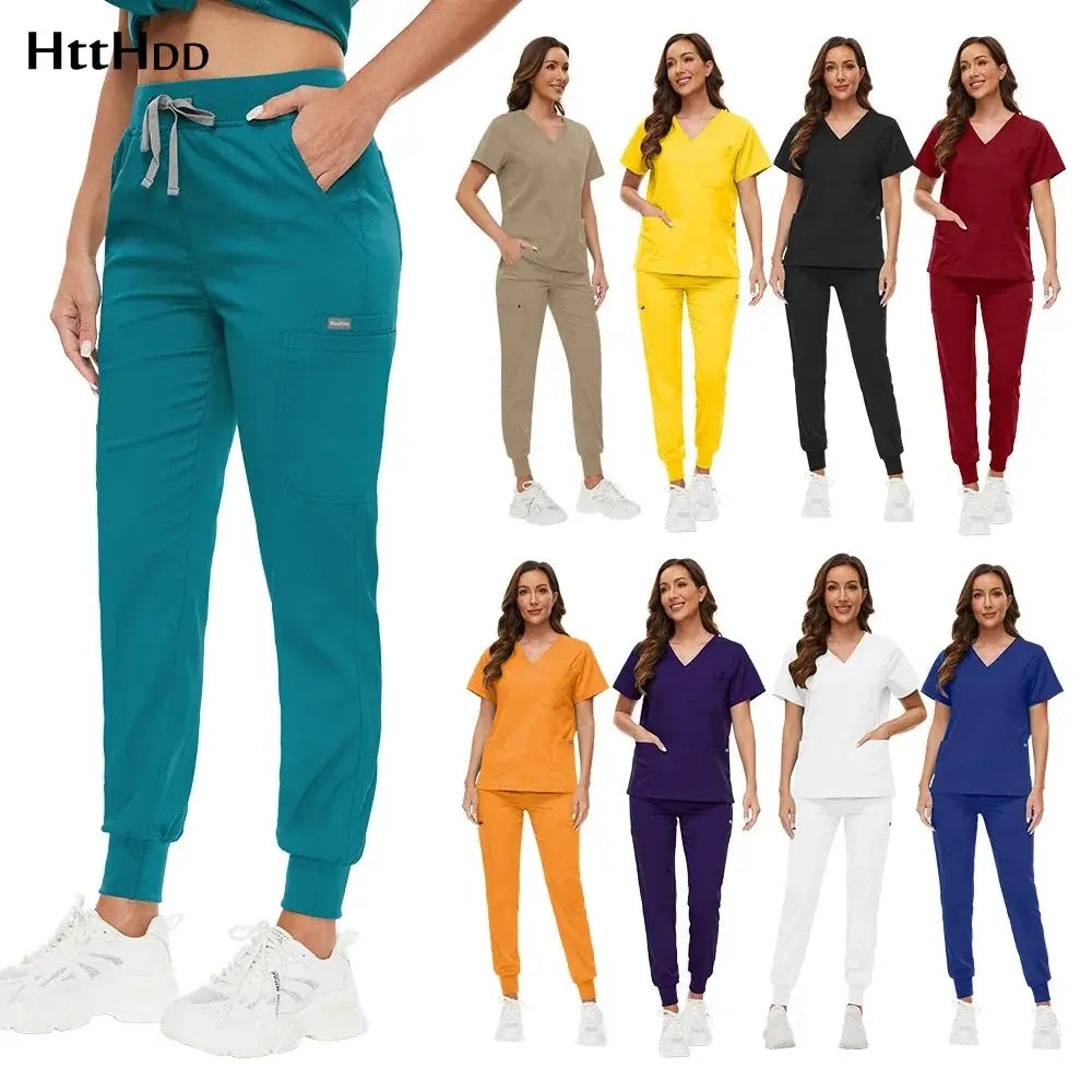 Comfortable and Colorful, Slim Fit, Women's Scrubs Sets, Jogger Style Pants - Healthcare Vibes