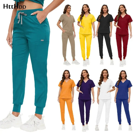 Comfortable and Colorful, Slim Fit, Women's Scrubs Sets, Jogger Style Pants - Healthcare Vibes