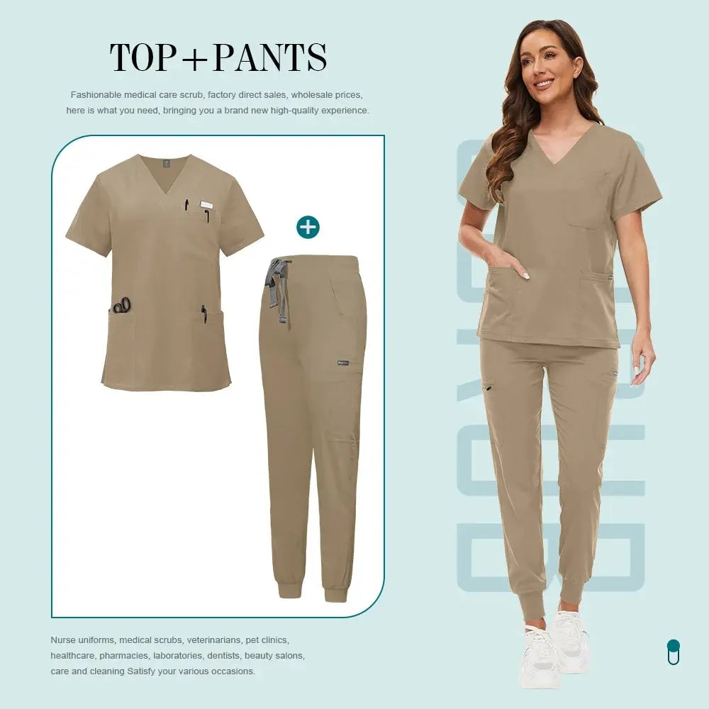 Comfortable and Colorful, Slim Fit, Women's Scrubs Sets, Jogger Style Pants - Healthcare Vibes