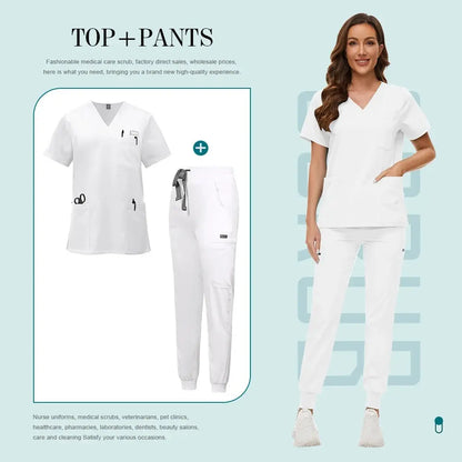 Comfortable and Colorful, Slim Fit, Women's Scrubs Sets, Jogger Style Pants - Healthcare Vibes