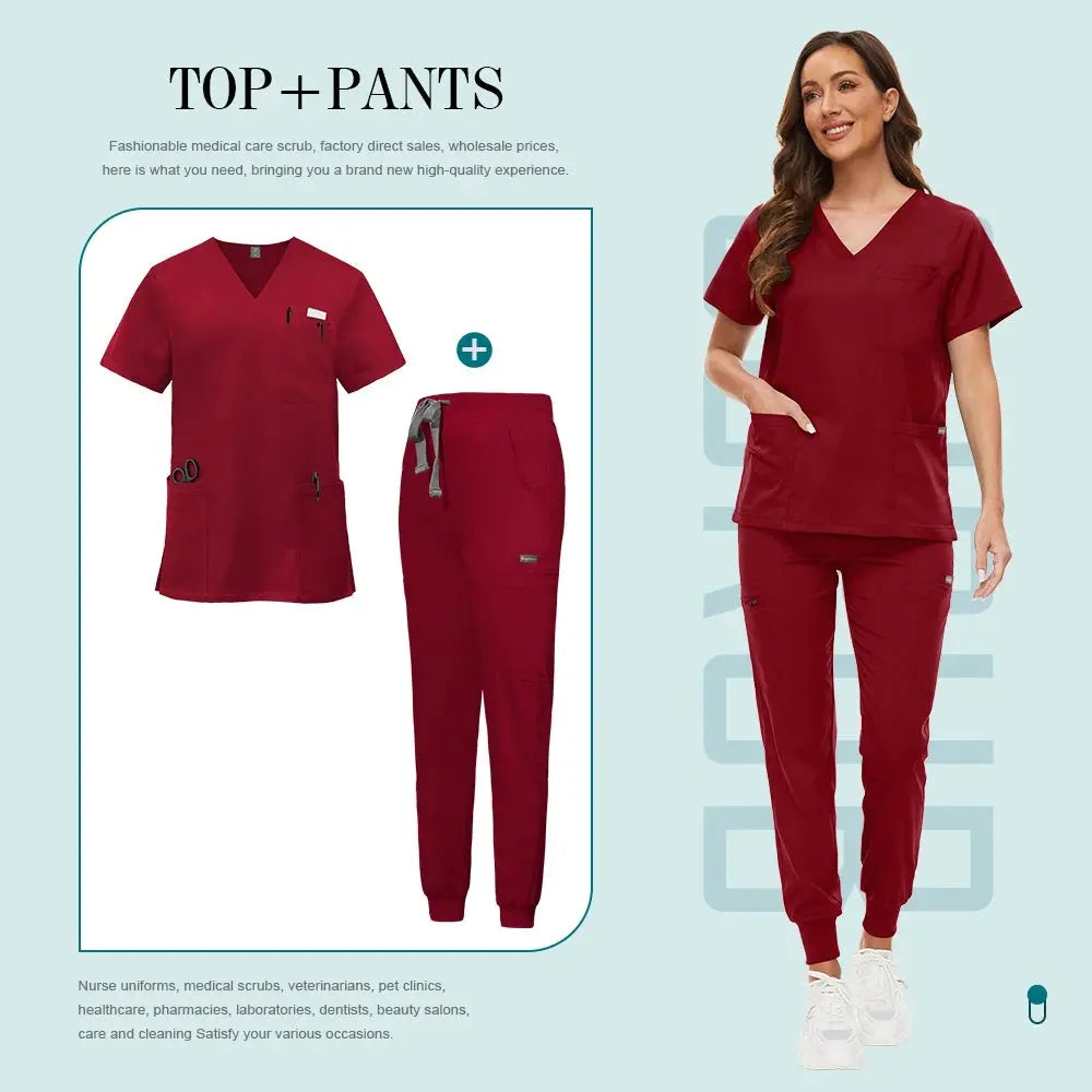 Comfortable and Colorful, Slim Fit, Women's Scrubs Sets, Jogger Style Pants - Healthcare Vibes