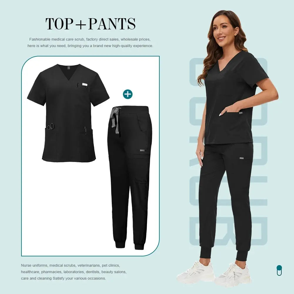 Comfortable and Colorful, Slim Fit, Women's Scrubs Sets, Jogger Style Pants - Healthcare Vibes