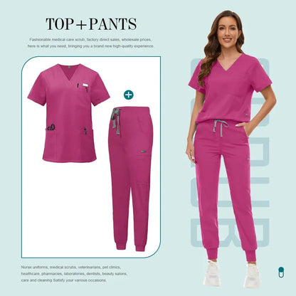 Comfortable and Colorful, Slim Fit, Women's Scrubs Sets, Jogger Style Pants - Healthcare Vibes
